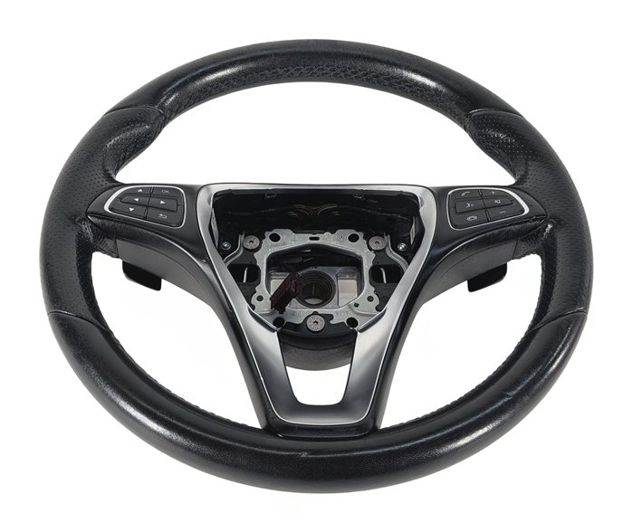 15-17 MERCEDES GLA250 GLA45 X156 SPORT LEATHER STEERING WHEEL w/PADDLES (Black)