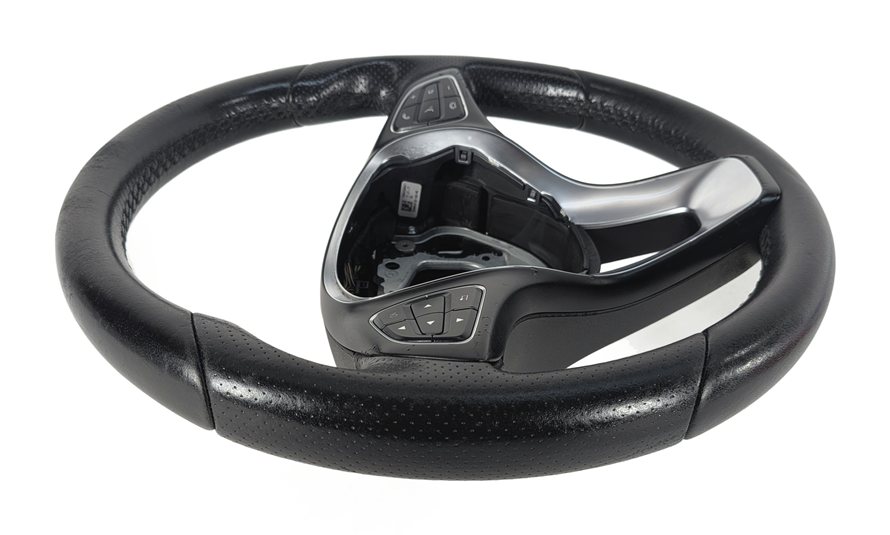 Thumbnail 11: 15-17 MERCEDES GLA250 GLA45 X156 SPORT LEATHER STEERING WHEEL w/PADDLES (Black)