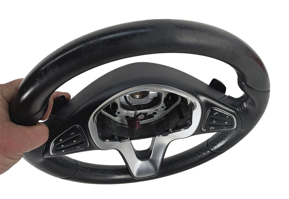 Thumbnail 17: 15-17 MERCEDES GLA250 GLA45 X156 SPORT LEATHER STEERING WHEEL w/PADDLES (Black)