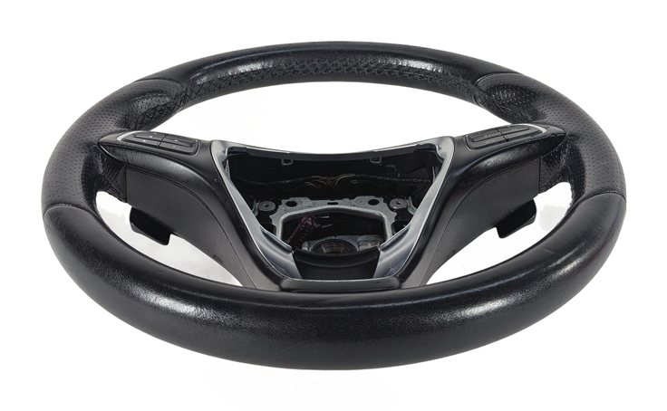 Thumbnail 2: 15-17 MERCEDES GLA250 GLA45 X156 SPORT LEATHER STEERING WHEEL w/PADDLES (Black)
