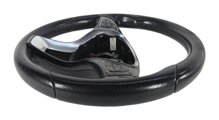 Thumbnail 5: 15-17 MERCEDES GLA250 GLA45 X156 SPORT LEATHER STEERING WHEEL w/PADDLES (Black)