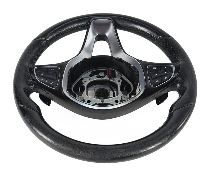 Thumbnail 7: 15-17 MERCEDES GLA250 GLA45 X156 SPORT LEATHER STEERING WHEEL w/PADDLES (Black)