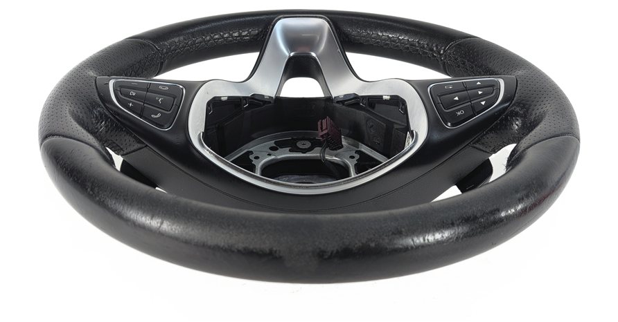 Thumbnail 8: 15-17 MERCEDES GLA250 GLA45 X156 SPORT LEATHER STEERING WHEEL w/PADDLES (Black)