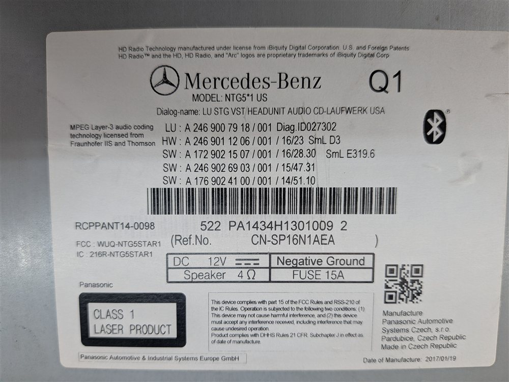Thumbnail 9: 16-20 MERCEDES B CLA GLA CLASS (C117 W246 X156) CD NAVIGATION STEREO RECEIVER