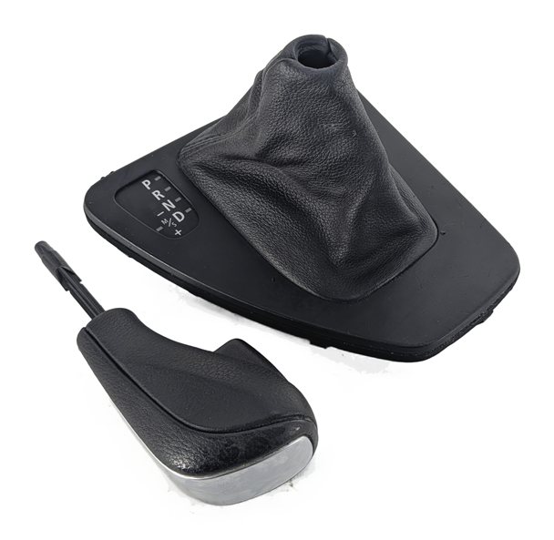 08 BMW 335I (E90) AUTOMATIC SHIFT KNOB w/LEATHER BOOT PRND TRIM PLATE