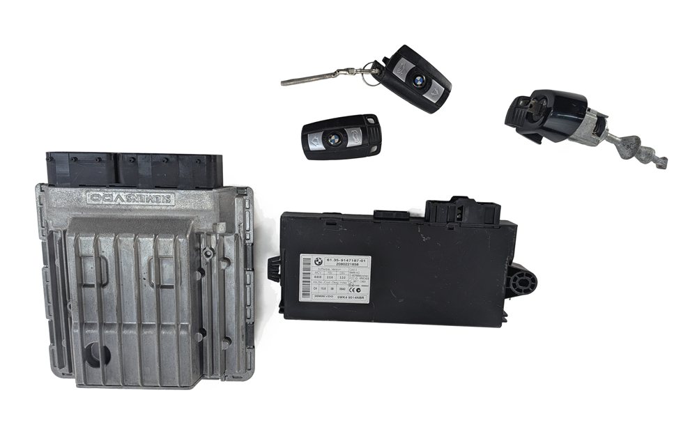 Thumbnail 2: 07-08 BMW 135I 335I 535I 3.0L (N54) DME ECU COMPUTER CAS KEY IGNITION LOCK SET