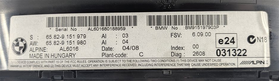 Thumbnail 7: 04-09 325i 328i 330i 335i 530i 545i M3 M5 M6 (E60 E63 E90) GPS NAVIGATION SCREEN