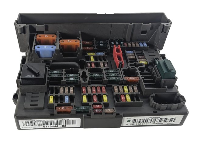 08 BMW 335I (E90) 3.0L FRONT POWER DISTRIBUTION SAM FUSE BOX RELAY CARRIER
