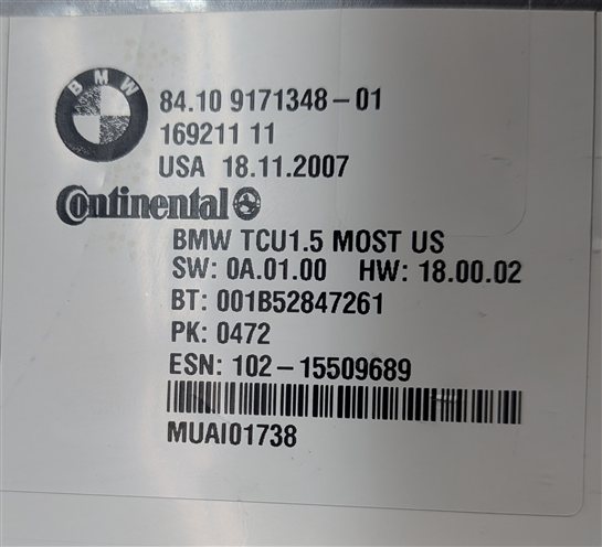 Thumbnail 4: 08 BMW 335I (E90) TELEMATICS CONTROL MODULE TCU COMPUTER