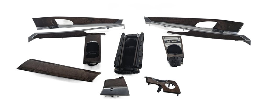 Thumbnail 2: 2011 PORSCHE PANAMERA (970) INTERIOR DOOR DASH CONSOLE TRIM SET (Burr Walnut)