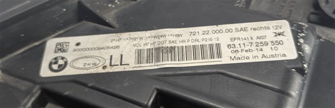 Thumbnail 5: 12-15 BMW 320i 328i 335i F30 SEDAN RIGHT PASSENGER HALOGEN HEADLIGHT LIGHT LAMP
