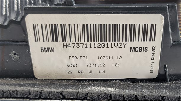 Thumbnail 7: 12-15 BMW 320i 328i 335i M3 (F30) SEDAN RIGHT TRUNK INNER TAILLIGHT LIGHT LAMP