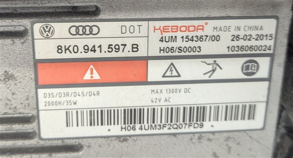Thumbnail 9: 2015-2016 AUDI A3 (8V) LEFT DRIVER XENON HID HEADLIGHT LIGHT LAMP (8Q3 NON AFS)