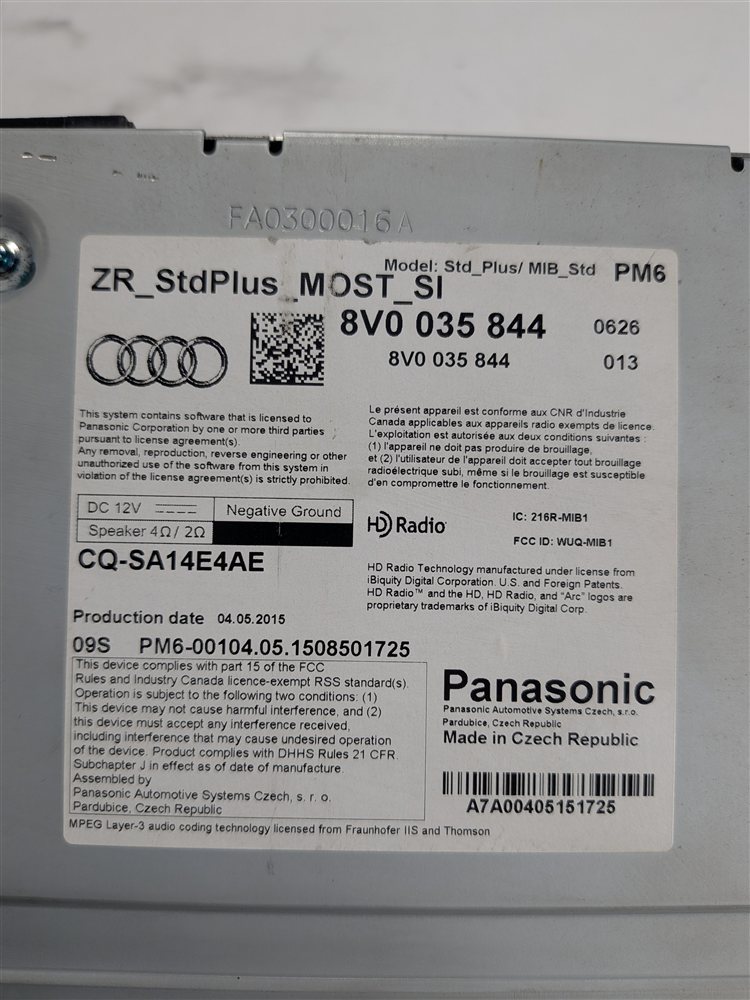 Thumbnail 12: 15-18 AUDI A3 S3 (8V) RADIO SD MMI CD PLAYER STEREO RECEIVER (AUDI MULTIMEDIA)