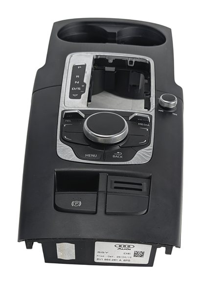 Thumbnail 2: 2015-2018 AUDI A3 (8V) MMI RADIO MEDIA CONTROL PANEL w/ CENTER CONSOLE TRIM