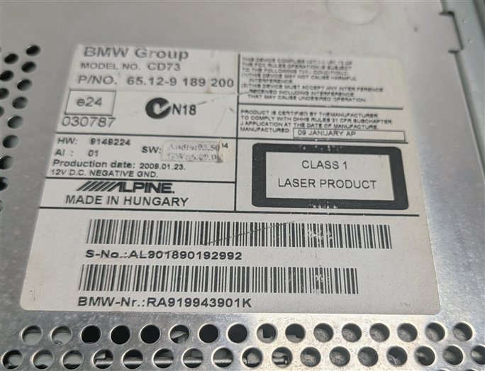 Thumbnail 8: 2007 BMW 323i 328i 335i (E90) AM FM RADIO CD PLAYER RECEIVER PROFESSIONAL CD73