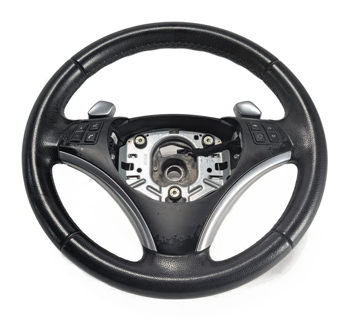 Thumbnail 2: 06-15 1 3 X1 SERIES E84 E87 E90 3 SPOKE SPORT STEERING WHEEL w/SWITCHES(Black)