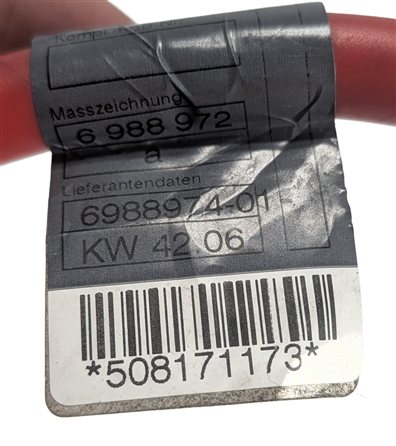 Thumbnail 11: 2007 BMW 335I (E90) 3.0L POSITIVE BATTERY CABLE WIRE w/ SAFETY TERMINAL