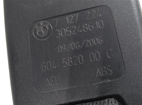 Thumbnail 7: 2007 BMW 335I (E90) REAR CENTER/RIGHT SEAT SEATBELT BUCKLE RECEIVER (Black)