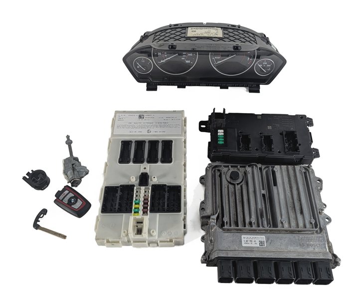 Thumbnail 4: 2016-2018 BMW 330e (F30) 2.0L (B48) DME ECM FEM CLUSTER KEY IGNITION LOCK SET/6