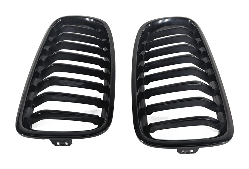 Thumbnail 3: 2018-2019 BMW 330I 330E 340I (F30) FRONT UPPER KIDNEY GRILLE SET/2 GLOSS BLACK