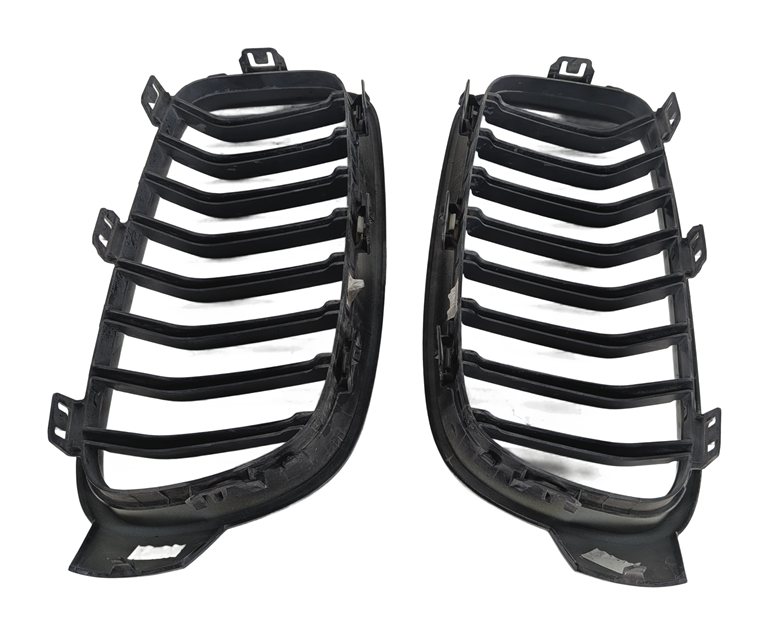 Thumbnail 6: 2018-2019 BMW 330I 330E 340I (F30) FRONT UPPER KIDNEY GRILLE SET/2 GLOSS BLACK