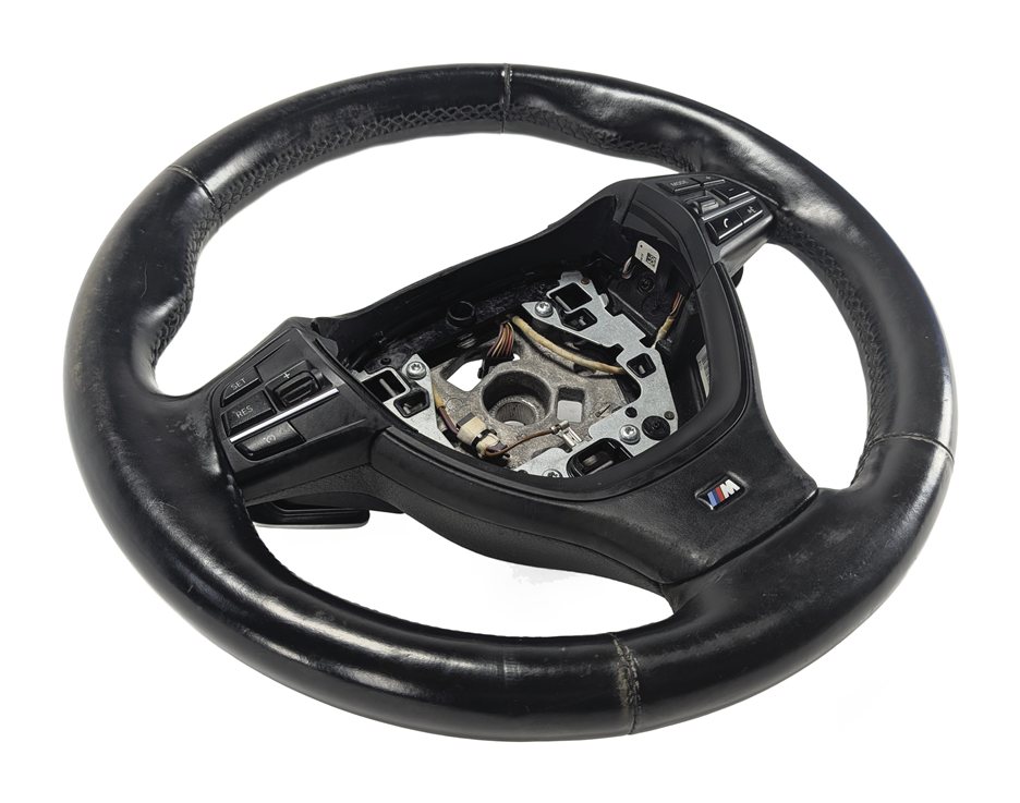 Thumbnail 2: 2012-2015 BMW 740Li 750i 750Li F01 F02 M SPORT STEERING WHEEL w/PADDLES (Black)