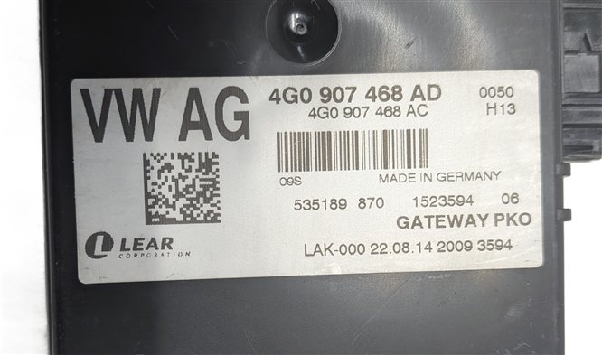 Thumbnail 3: 2015 AUDI A6 (C7 4G) CAN BUS GATEWAY CONTROL MODULE COMPUTER