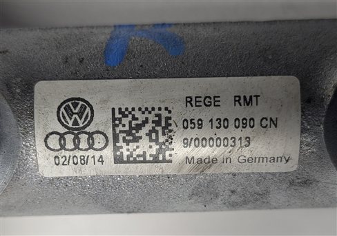 Thumbnail 3: 2015 AUDI A6 (C7 4G) 3.0L DIESEL (CPNB) RIGHT FUEL RAIL w/LINES PRESSURE SENSOR