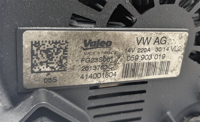 Thumbnail 5: 14-16 AUDI A6 A7 Q5 (B8 8R C7 4G8) 3.0L TURBO DIESEL ENGINE ALTERNATOR (HITACHI)