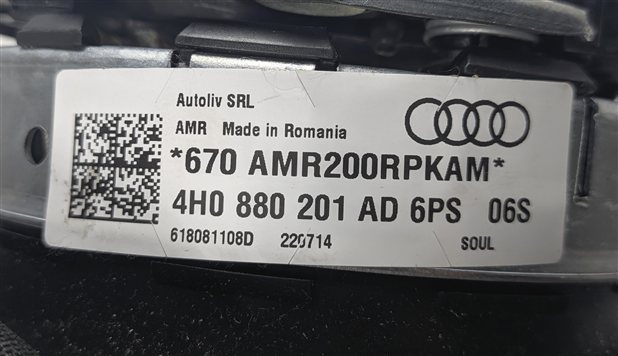 Thumbnail 3: 2015 AUDI A6 (C7 4G) LEFT DRIVER STEERING WHEEL SRS AIRBAG (Black)