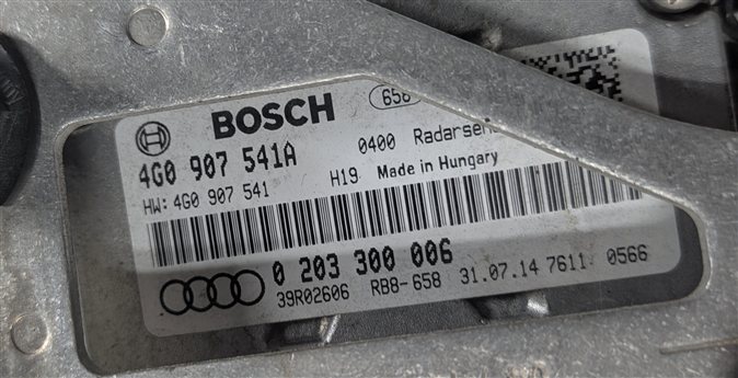 Thumbnail 4: 2015 AUDI A6 (C7 4G) FRONT LEFT DRIVER ADAPTIVE CRUISE CONTROL RADAR SENSOR