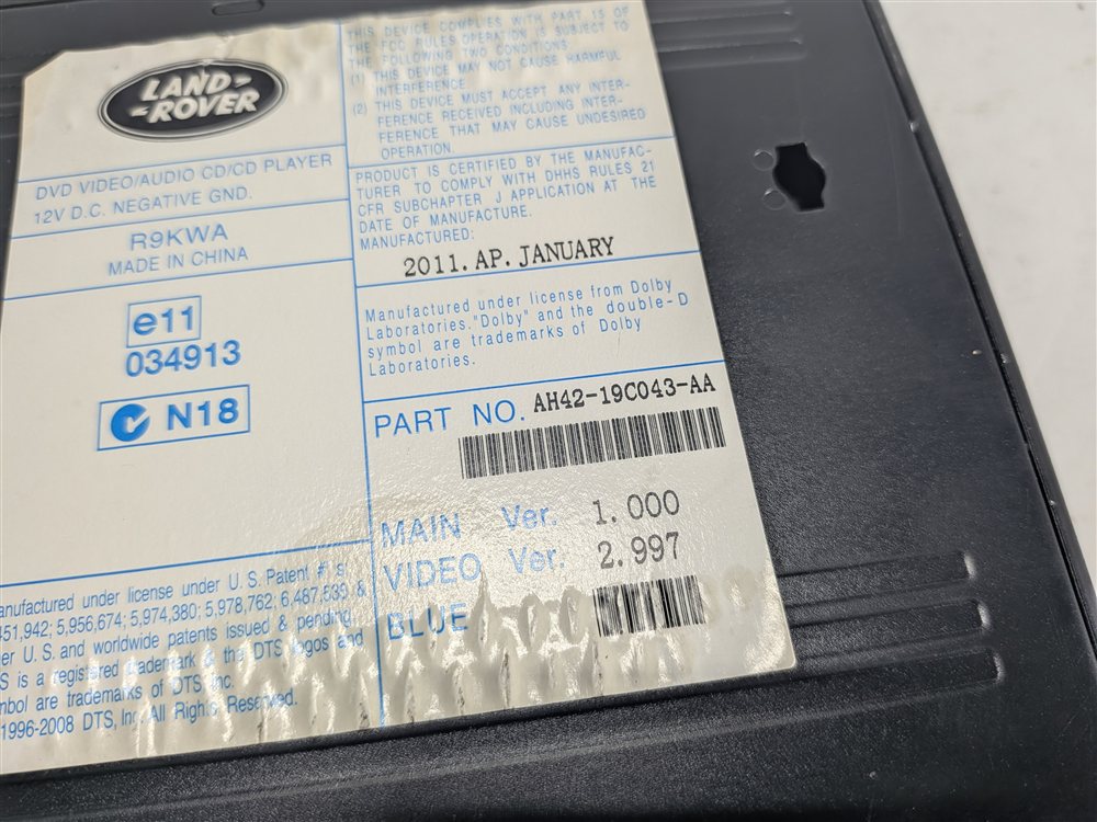 Thumbnail 9: 2005-2012 RANGE ROVER (L322) RADIO STEREO 6-DISC CD CHANGER (w/o MAGAZINE)