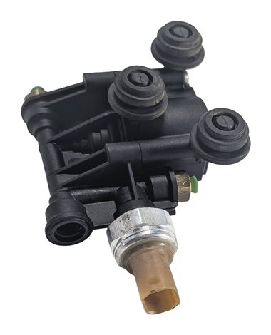 2011 RANGE ROVER (L322) REAR LEFT AIR SUSPENSION VALVE BLOCK w/ PRESSURE SENSOR