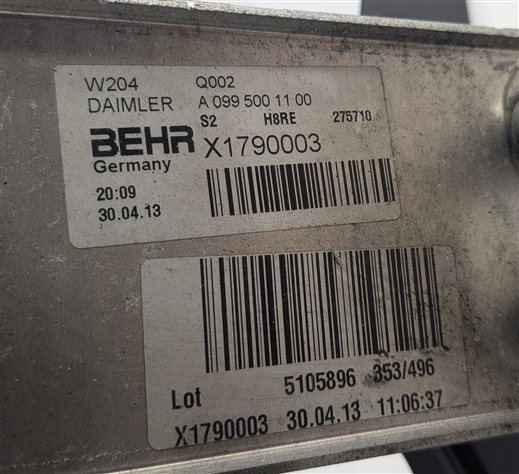 Thumbnail 9: 12-15 MERCEDES C250 C300 C350 SLK250 SLK350 (W204 R172) TRANSMISSION OIL COOLER