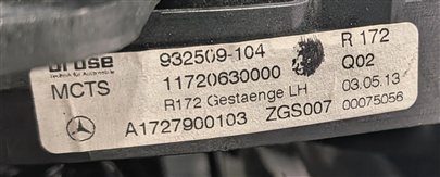 Thumbnail 13: 12-20 MB SLK250 SLK350 SLC300 (R172) CONVERTIBLE TOP DRIVE MECHANISM w/MOTORS