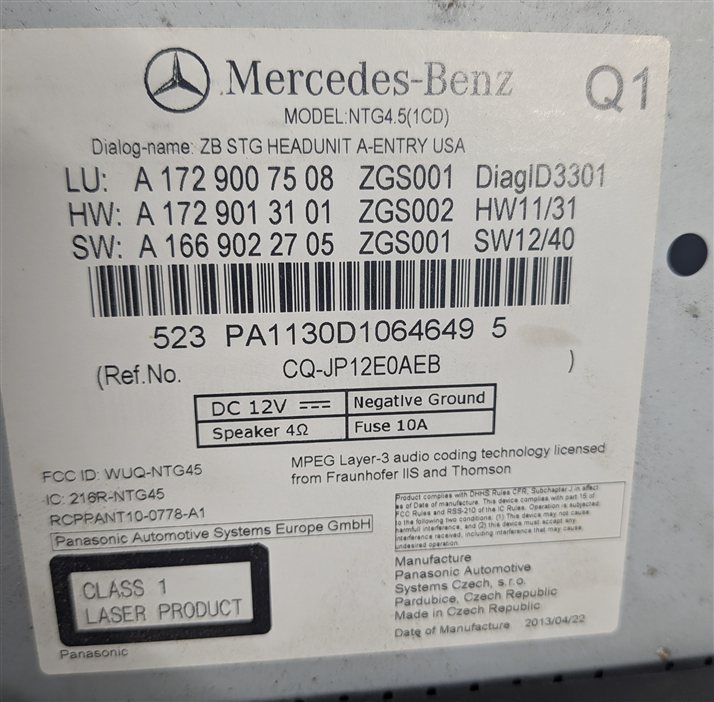 Thumbnail 8: 2013 MERCEDES SLK250 SLK350 SLK55 AMG (R172) RADIO CD PLAYER RECEIVER HEAD UNIT