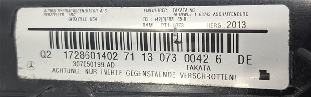 Thumbnail 7: 12-21 MERCEDES SLK250 SLK350 SLC300 (R172) LEFT DRIVER KNEE AIRBAG (Black)