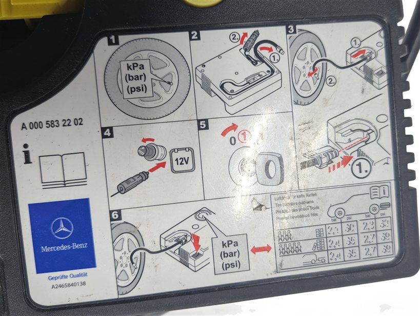 Thumbnail 5: 2013 MERCEDES SLK 250 (R172) TIRE MOBILITY KIT AIR COMPRESSOR INFLATOR PUMP