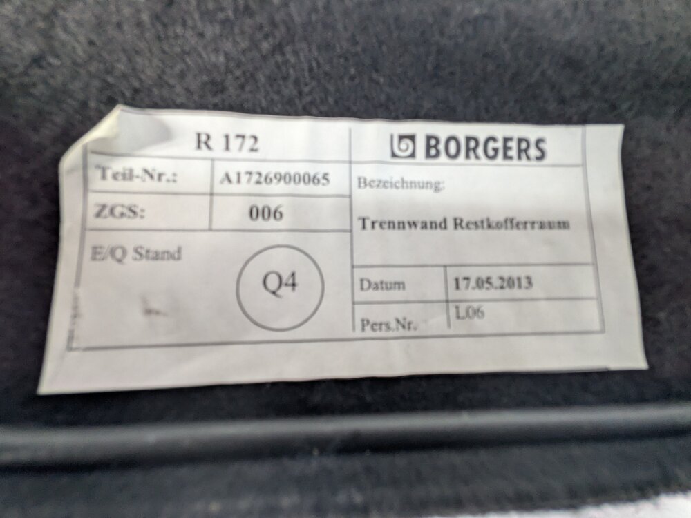 Thumbnail 8: 2013 MERCEDES SLK 250 (R172) TRUNK DIVIDER PARTITION LUGGAGE CARGO COVER (Black)
