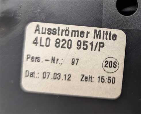 Thumbnail 8: 2012 AUDI Q7 (4L) FRONT CENTER DASH HEAT AIR AC VENT w/HAZARD SWITCH (Black)