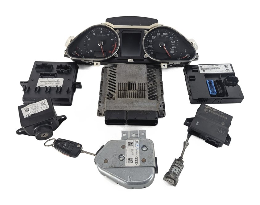 2012 AUDI Q7 (4L) 3.0L (CJWE) SPEEDOMETER ECM COMPUTER KEY IMMOBILIZER SET