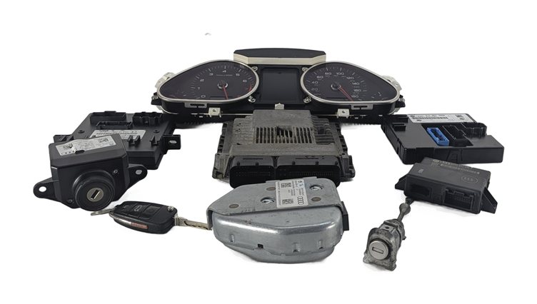 Thumbnail 3: 2012 AUDI Q7 (4L) 3.0L (CJWE) SPEEDOMETER ECM COMPUTER KEY IMMOBILIZER SET