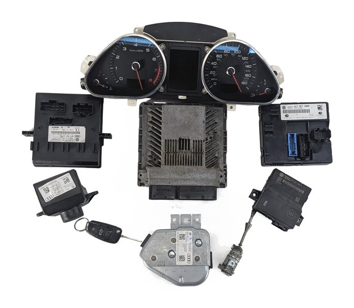 Thumbnail 4: 2012 AUDI Q7 (4L) 3.0L (CJWE) SPEEDOMETER ECM COMPUTER KEY IMMOBILIZER SET
