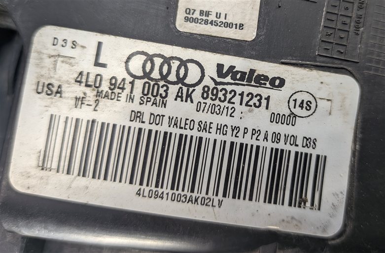 Thumbnail 11: 2010-2015 AUDI Q7 (4L) LEFT DRIVER XENON HID HEADLIGHT LIGHT LAMP (NON AFS)