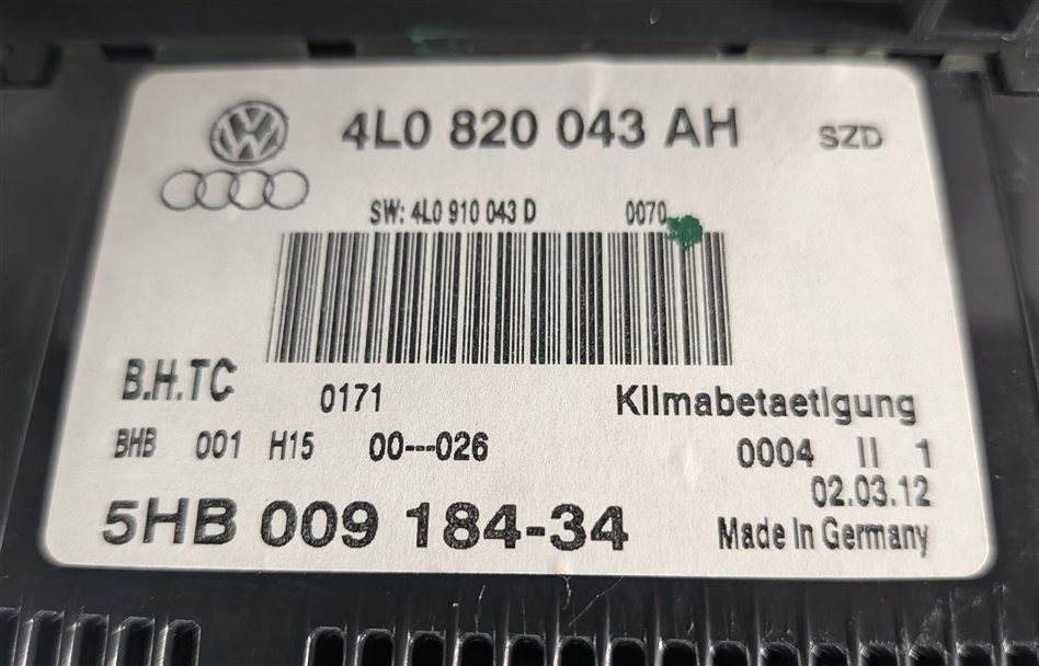 Thumbnail 6: 2012 AUDI Q7 (4L) FRONT HEATER A/C TEMPERATURE CLIMATE CONTROL (HEATED SEATS)