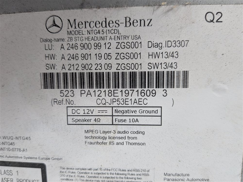 Thumbnail 8: 2014 MERCEDES B250 CLA250 (C117 W246) RADIO GPS NAVIGATION CD STEREO RECEIVER