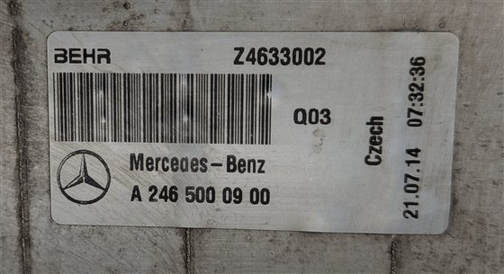 Thumbnail 6: 13-20 MERCEDES B250 CLA250 GLA250 (C117 W117 W246 X156) TURBOCHARGER INTERCOOLER