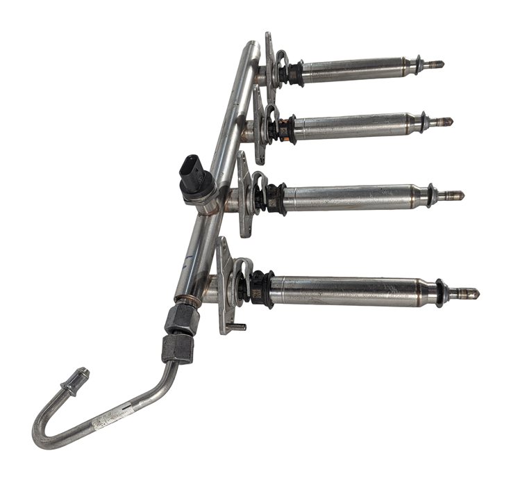 Thumbnail 4: 2014 MERCEDES CLA250 W117 2.0L M270 TURBO ENGINE FUEL INJECTOR SET/4 w/FUEL RAIL