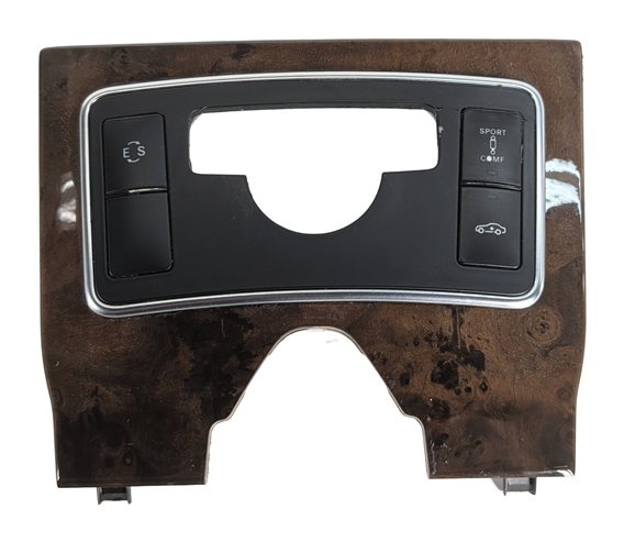 2013 MERCEDES CLS550 W218 CENTER CONSOLE RIDE HEIGHT SWITCH TRIM BEZEL (Walnut)